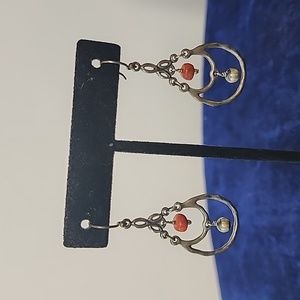 W1560 Silpada Sterling Silver Sponge Coral Earrings